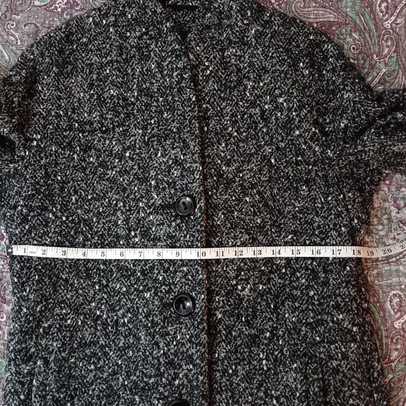 Cinzia Rocca Black and White Made in Italy Wool Alpaca Coat – sz 6 - Picture 10 of 11